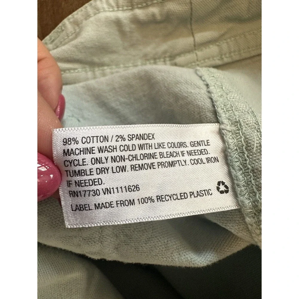 A NEW DAY Womens Size 12 Mint Green High Rise Stretch Cotton Blend Casual Shorts